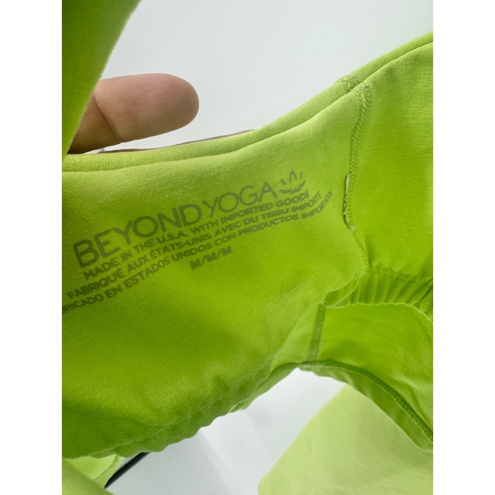 Beyond Yoga Activewear Set Women Medium Lime Green Cropped Tank & Leggings - Picture 7 of 13